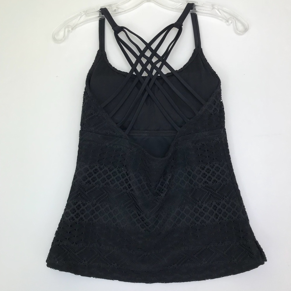 Crochet Strappy Tankini Top w/ Bust Enhancer - Picture 3 of 7